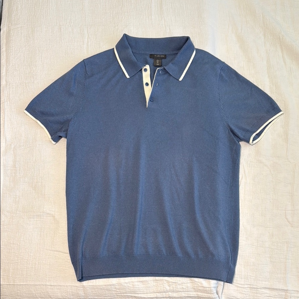 Blue and White Polo Shirt Classic Design